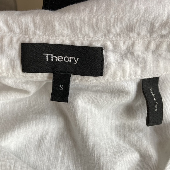 Theory Hekanina Sea Slub Cotton Tie-Front Shirt - Picture 12 of 13